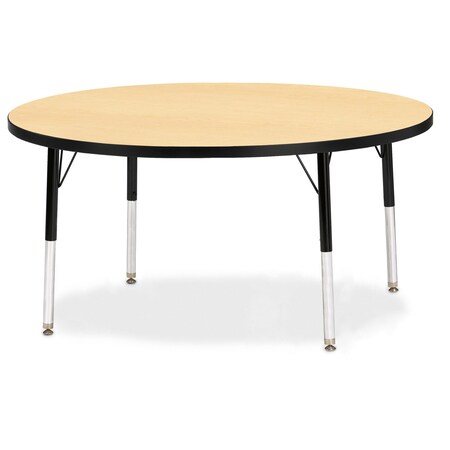 Jonti-Craft Berries Round Activity Table, 48 in. Diameter, E-height, Maple/Black/Black 6433JCE011